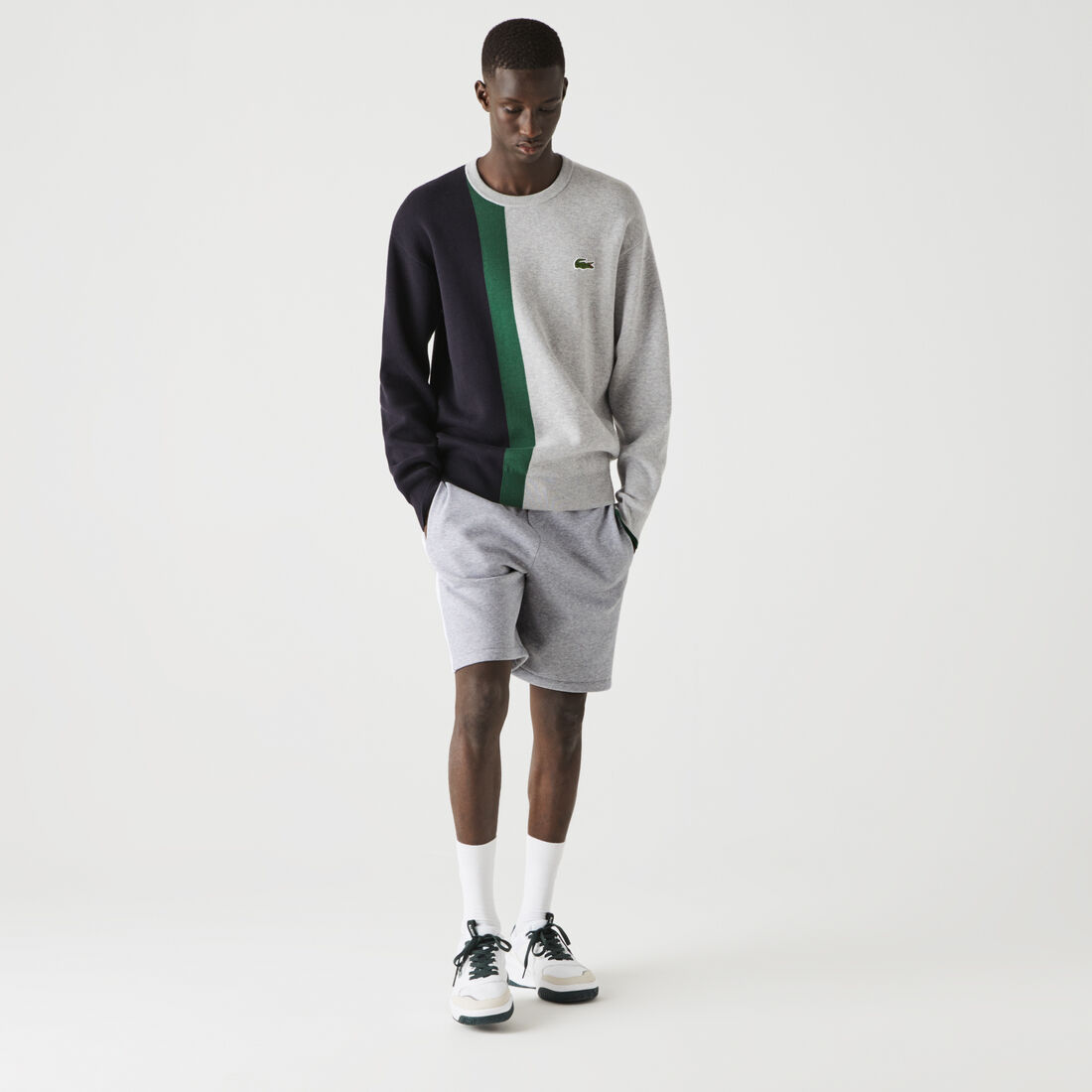 Men's Lacoste SPORT Contrast Band Fleece Shorts Men's Lacoste SPORT Contrast Band Fleece Shorts