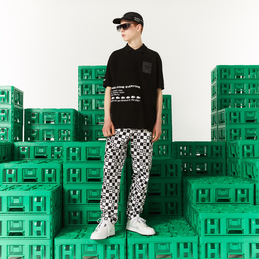 تيشيرت بولو قطن عضوي بقصة فضفاضة للرجال مجموعة Lacoste L!VE x Minecraft تيشيرت بولو قطن عضوي بقصة فضفاضة للرجال مجموعة Lacoste L!VE x Minecraft