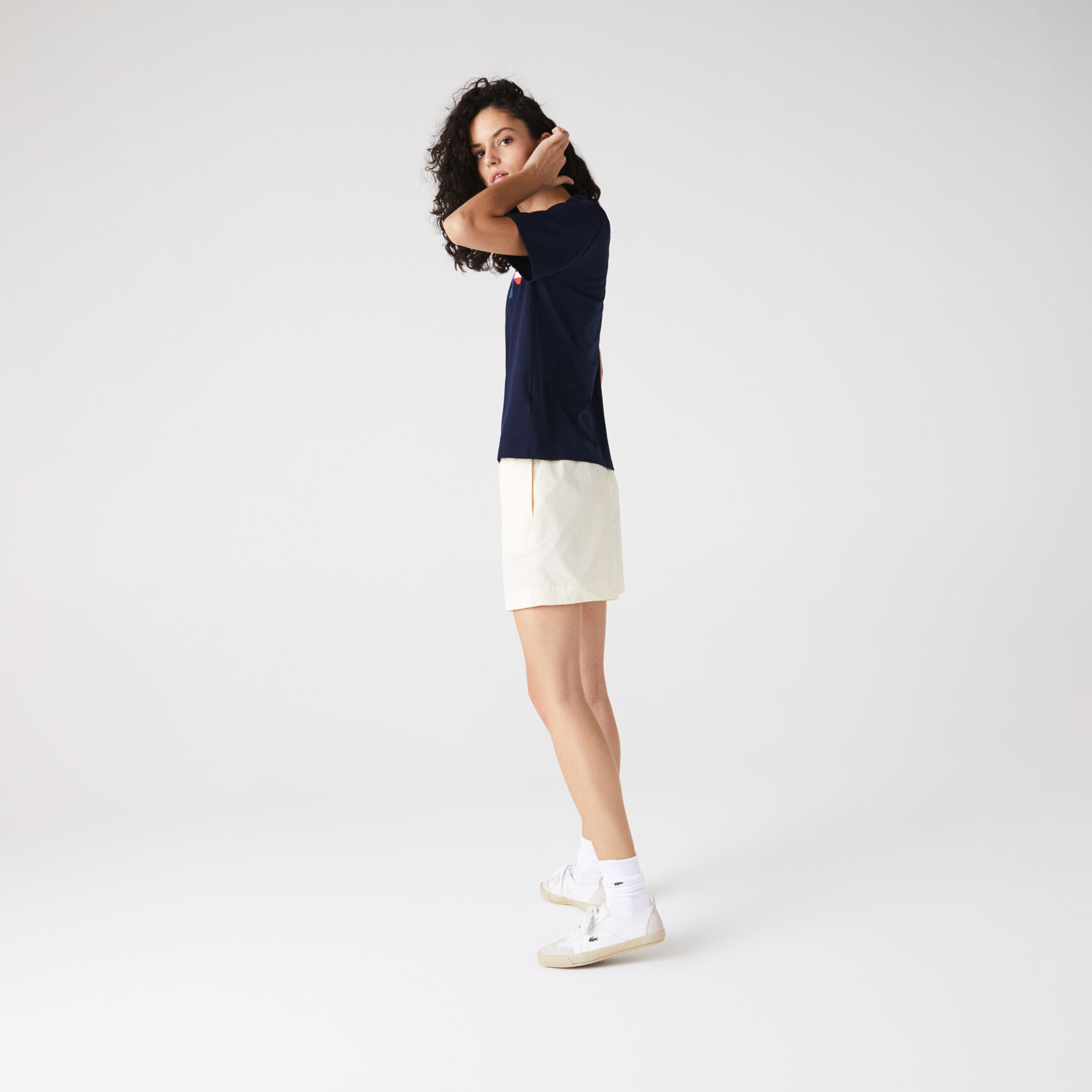 Women's Crew Neck Lacoste Print Soft Cotton T-shirt Women's Crew Neck Lacoste Print Soft Cotton T-shirt