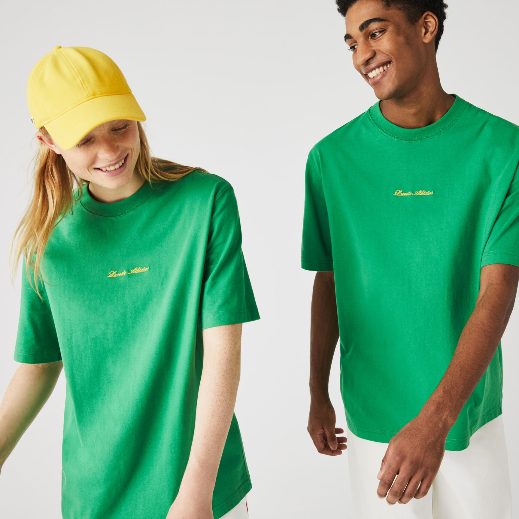 تي شيرت قطني للجنسين قصة فضفاضة وتطريز ذهبي مجموعة Lacoste LIVE تي شيرت قطني للجنسين قصة فضفاضة وتطريز ذهبي مجموعة Lacoste LIVE