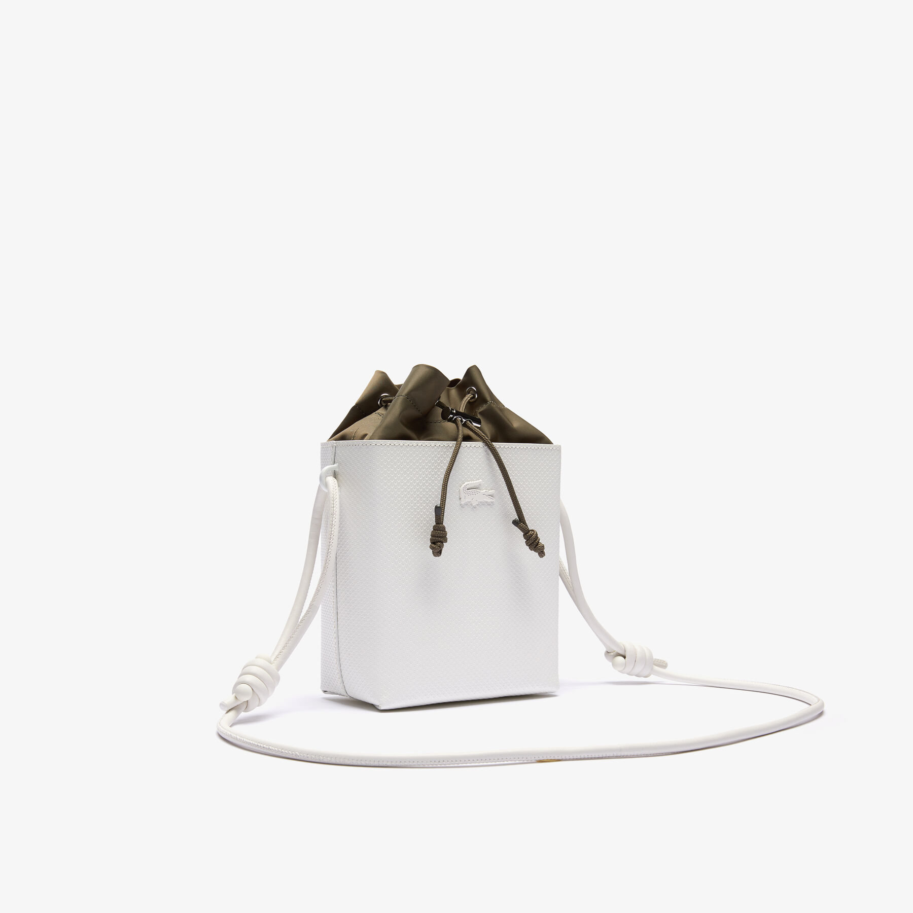 Women’s Chantaco Small Square Piqué Leather Bucket Bag lacoste women s chantaco small square piqu leather bucket bag