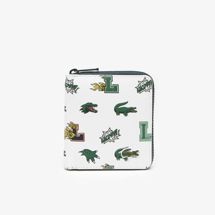 Women's Holiday Comic Effect Print Small Zip Wallet