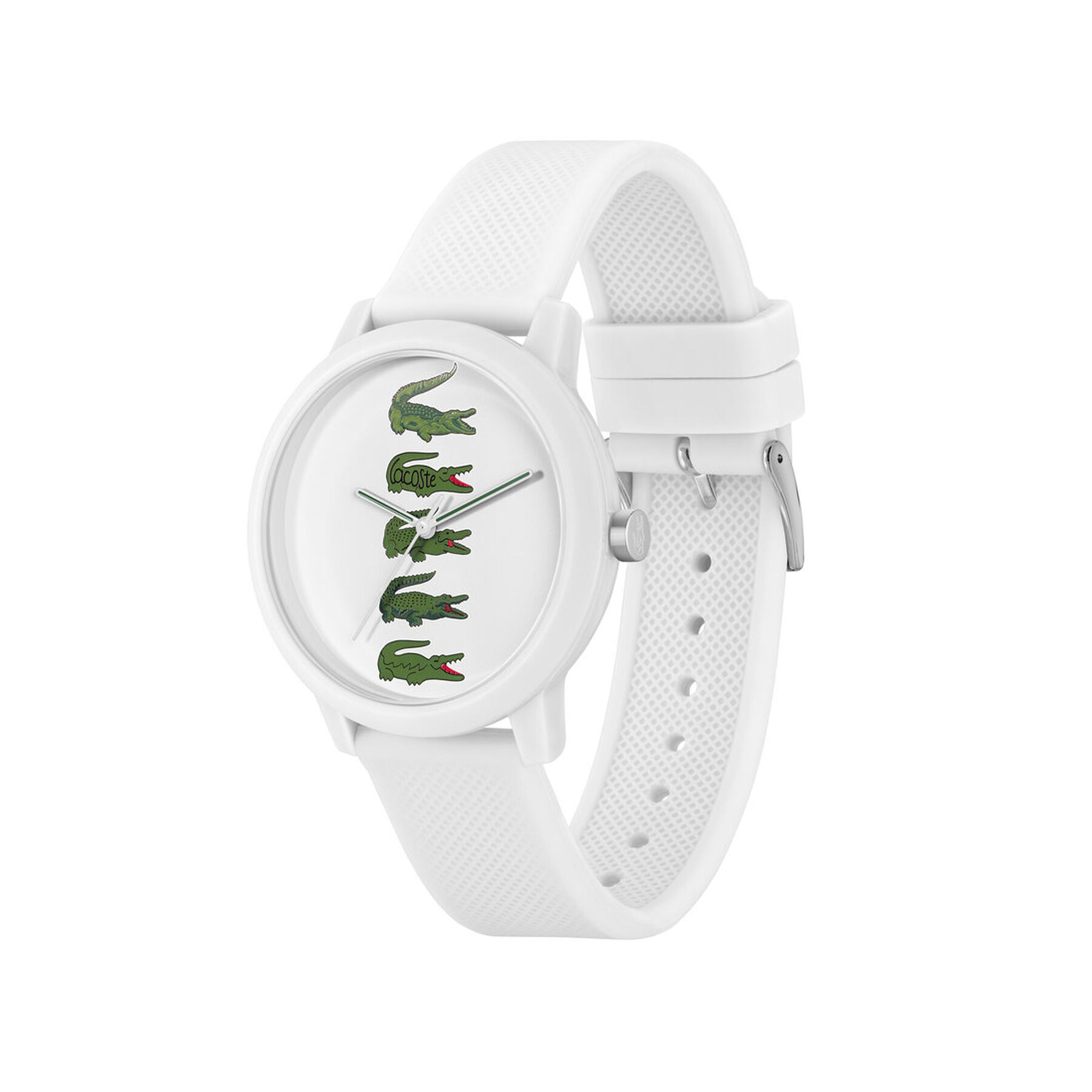 lacoste unisex white silicone strap watch