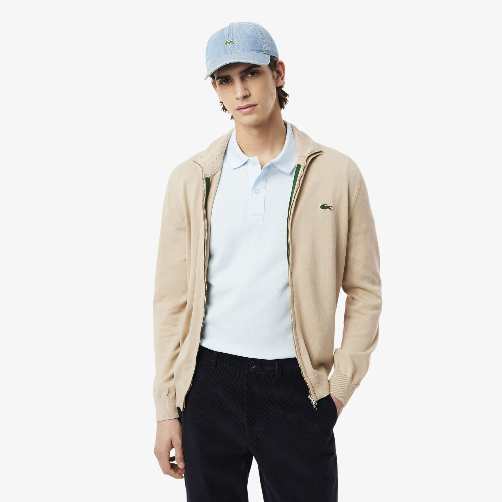 Zipped High Neck Cotton Sweater Zipped High Neck Cotton Sweater