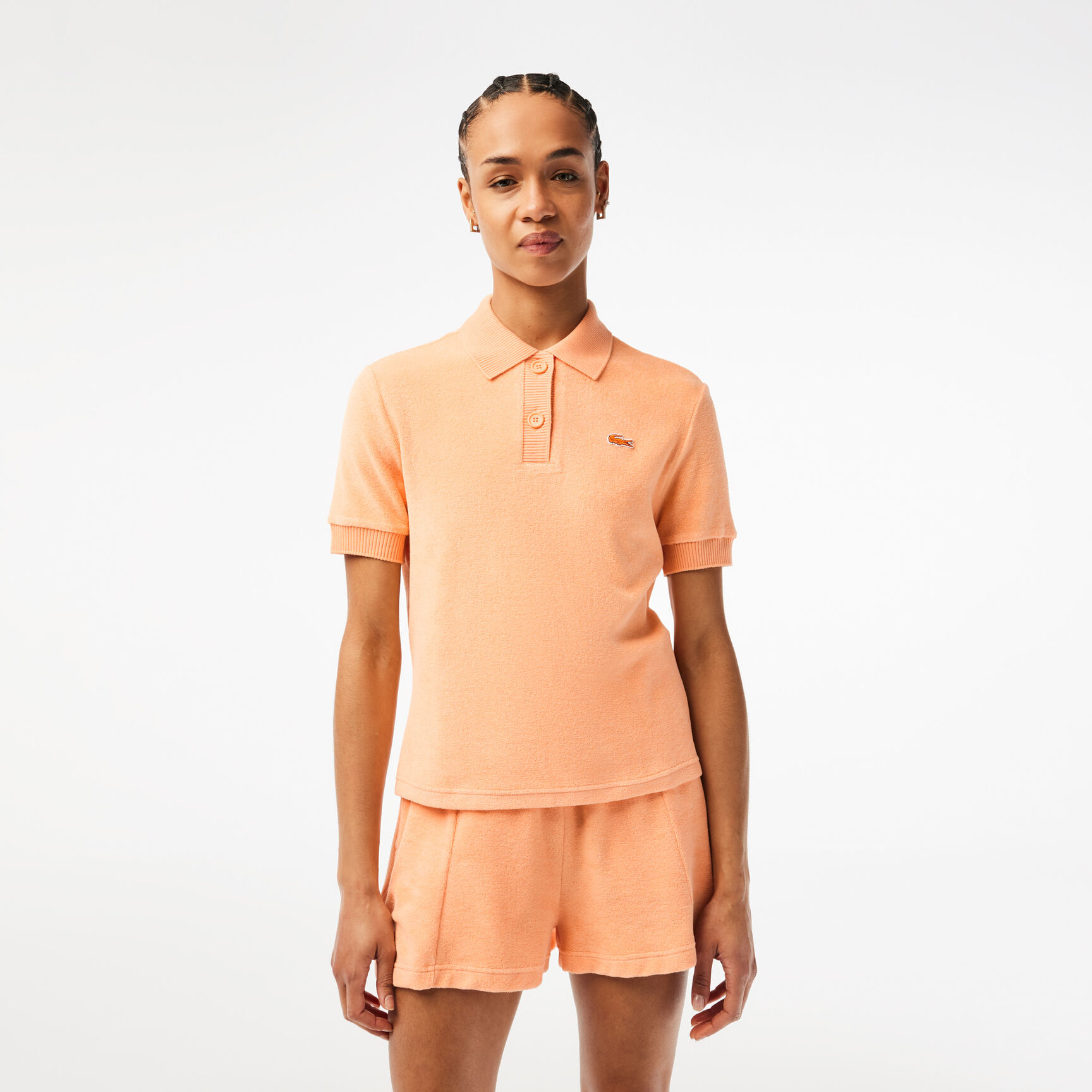 تيشيرت بولو لاكوست قطن تيري عضوي للنساء