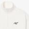 lacoste high neck zipped fleece badge sweatshirt
