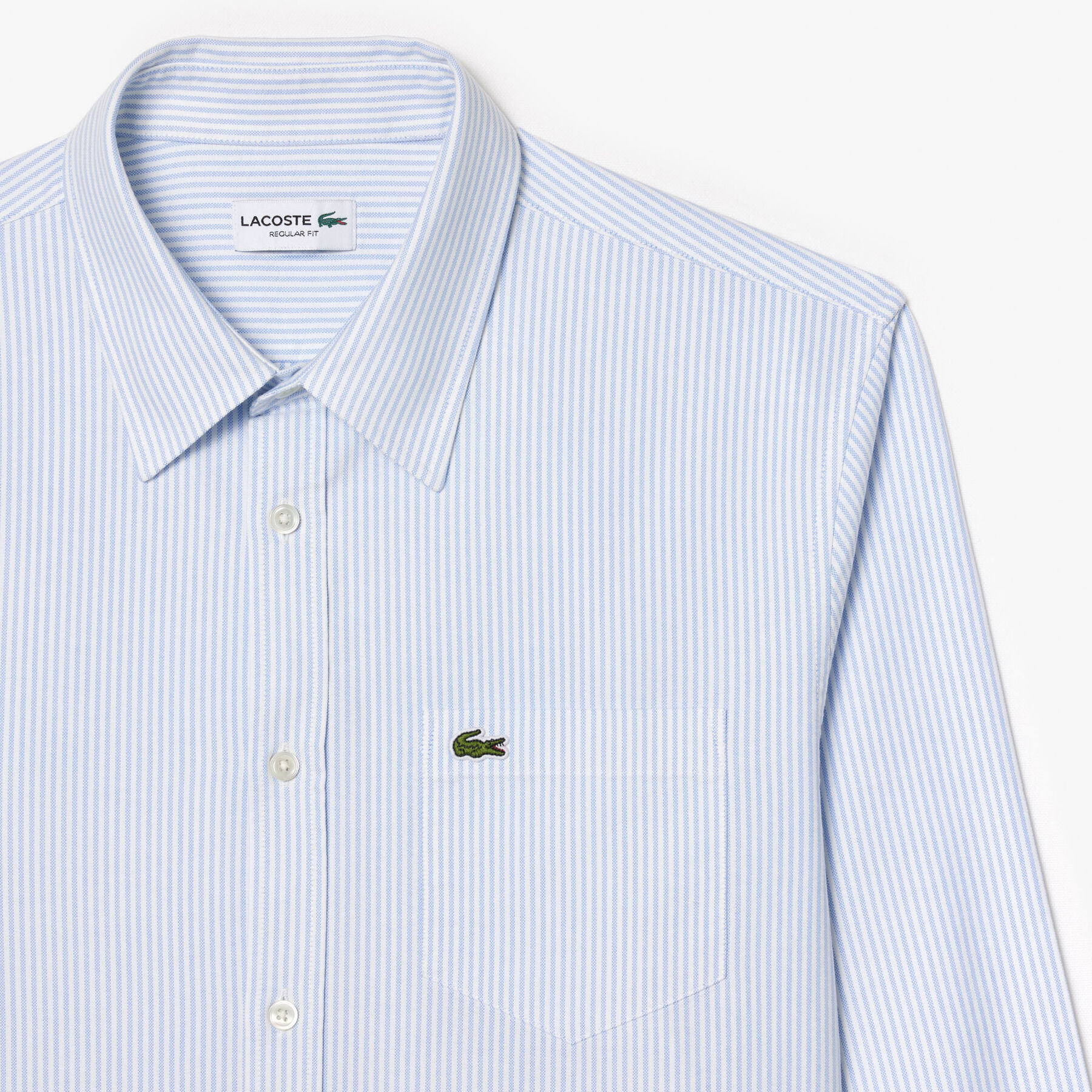 lacoste regular fit striped oxford shirt