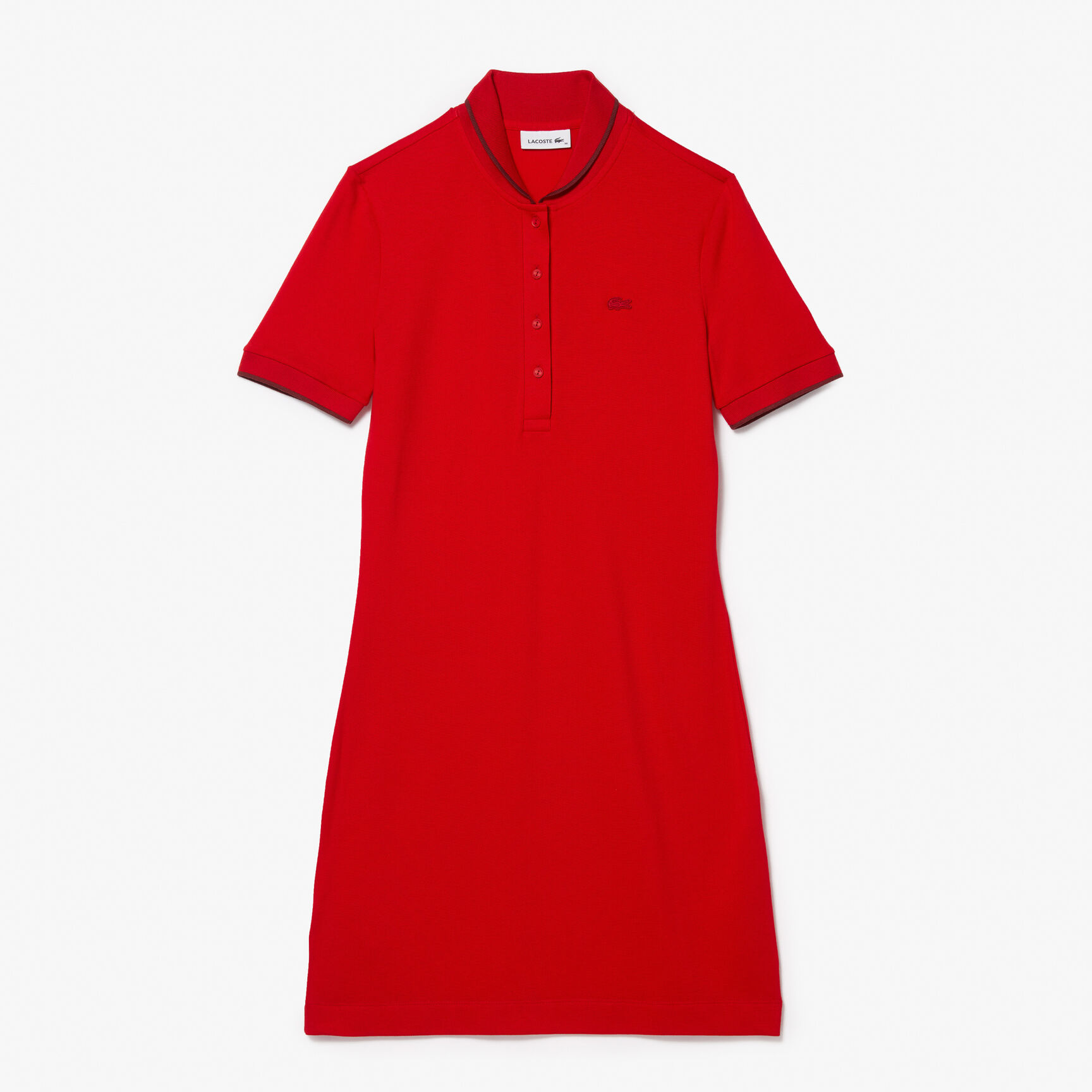 Women's Lacoste Striped Neck Flowy Polo Dress Women's Lacoste Striped Neck Flowy Polo Dress