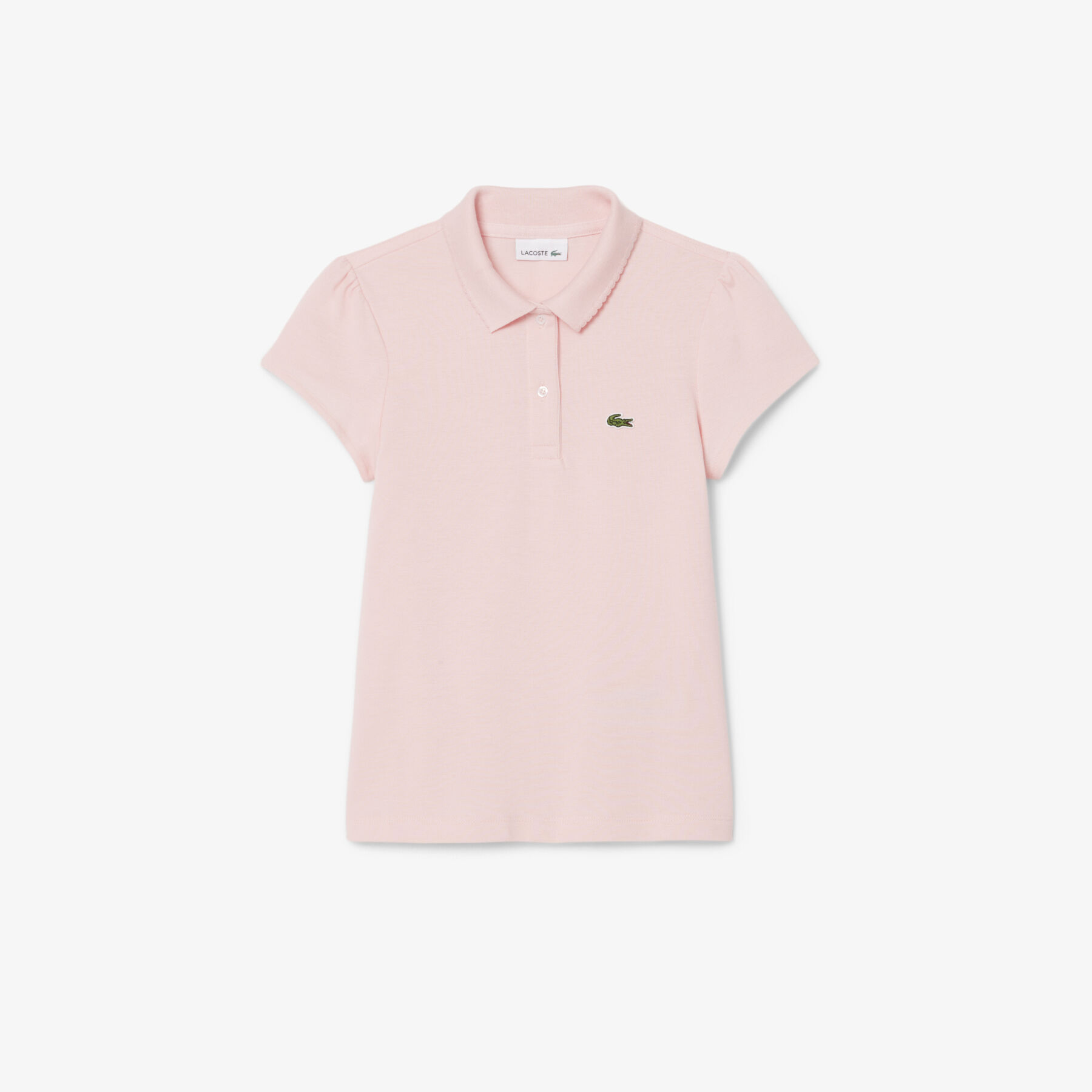 Scalloped Collar Mini Pique Polo Shirt lacoste scalloped collar mini pique polo shirt
