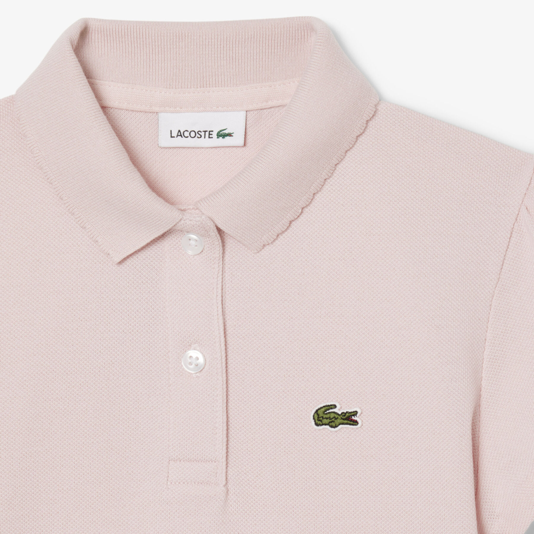 lacoste scalloped collar pique polo shirt