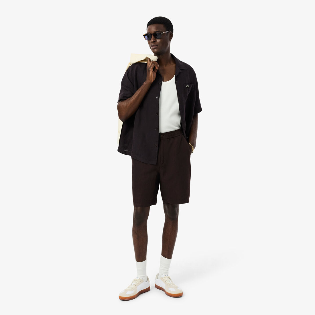 Regular Fit Linen Blend Twill Shorts
