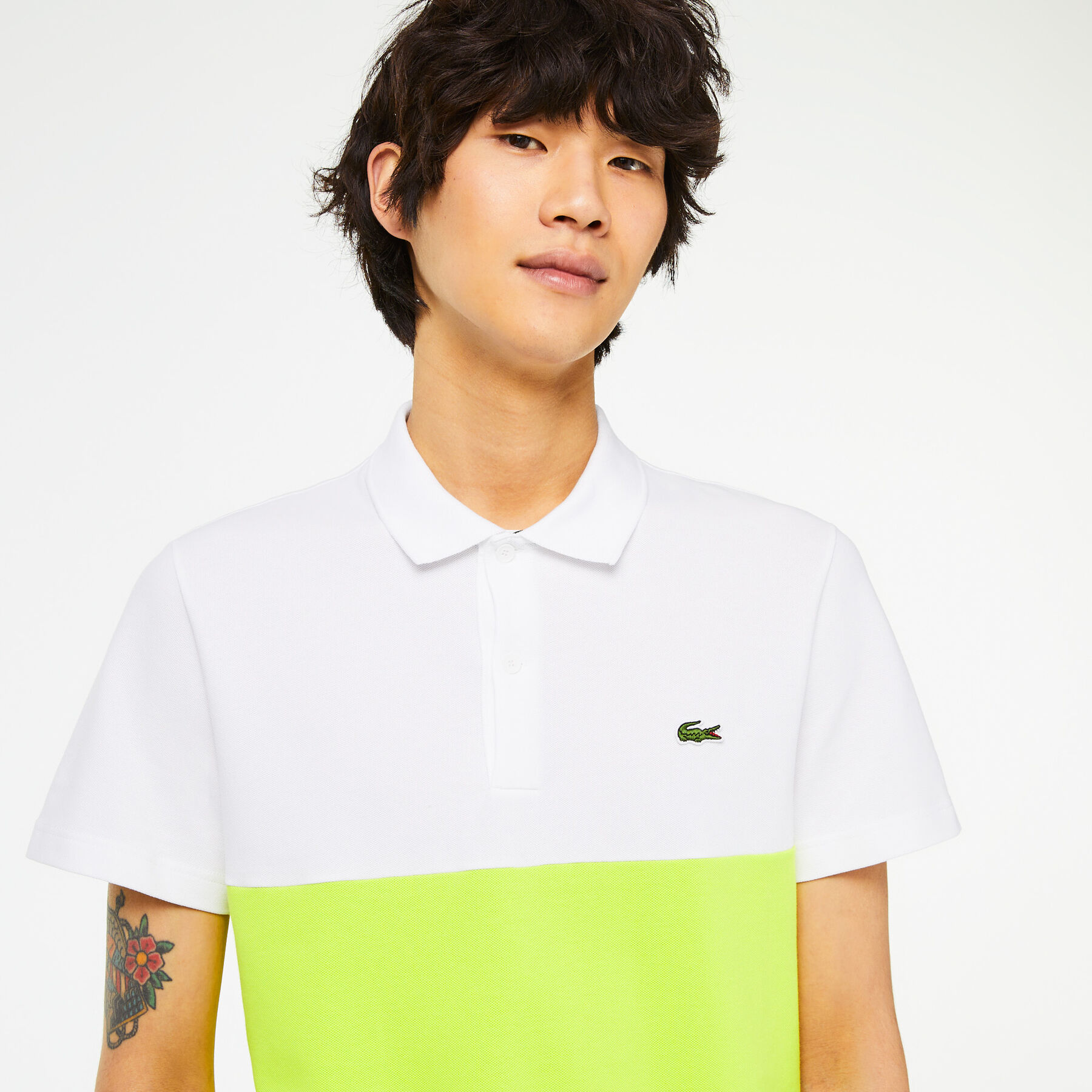 men s lacoste cotton pique colourblock polo shirt