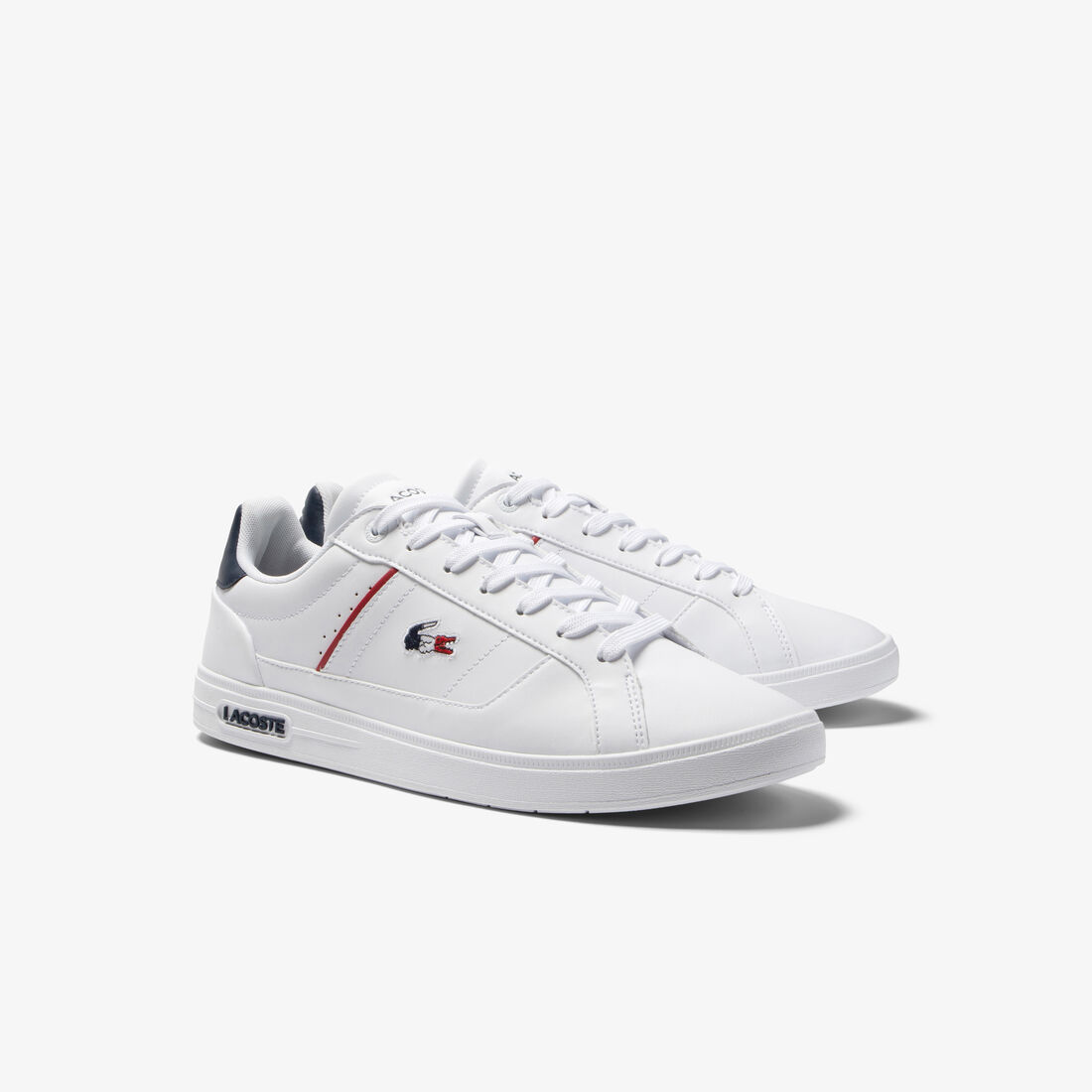 Men's Lacoste Europa Pro Leather Heel Pop Trainers Men's Lacoste Europa Pro Leather Heel Pop Trainers