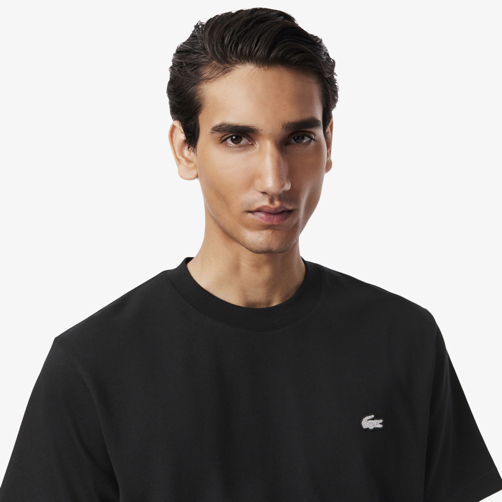 تي شيرت قطني بنقشة جلد التمساح الماسي