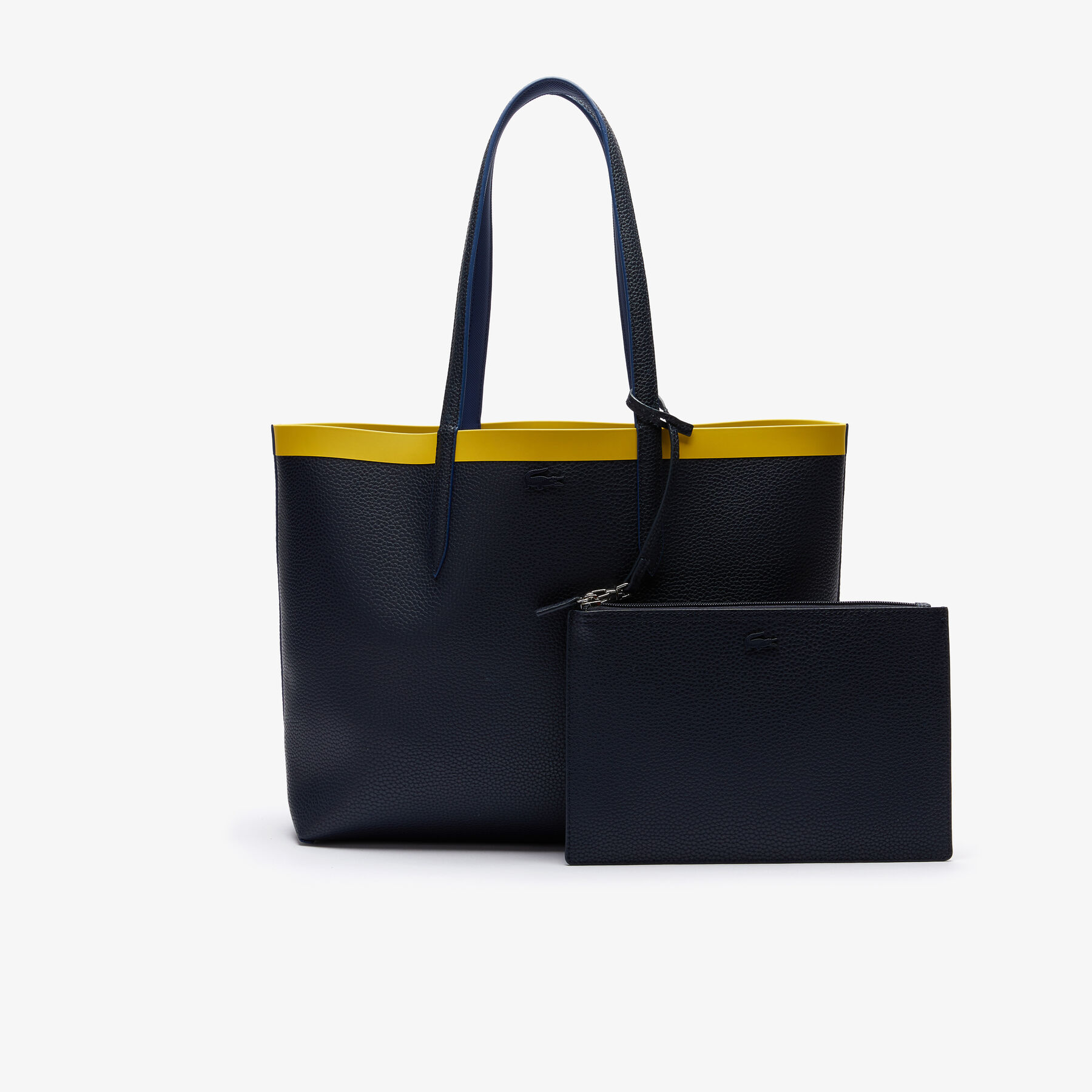 Women's Anna Reversible Contrast Band Coated Canvas Tote Bag lacoste women s anna reversible contrast band coated canvas tote bag