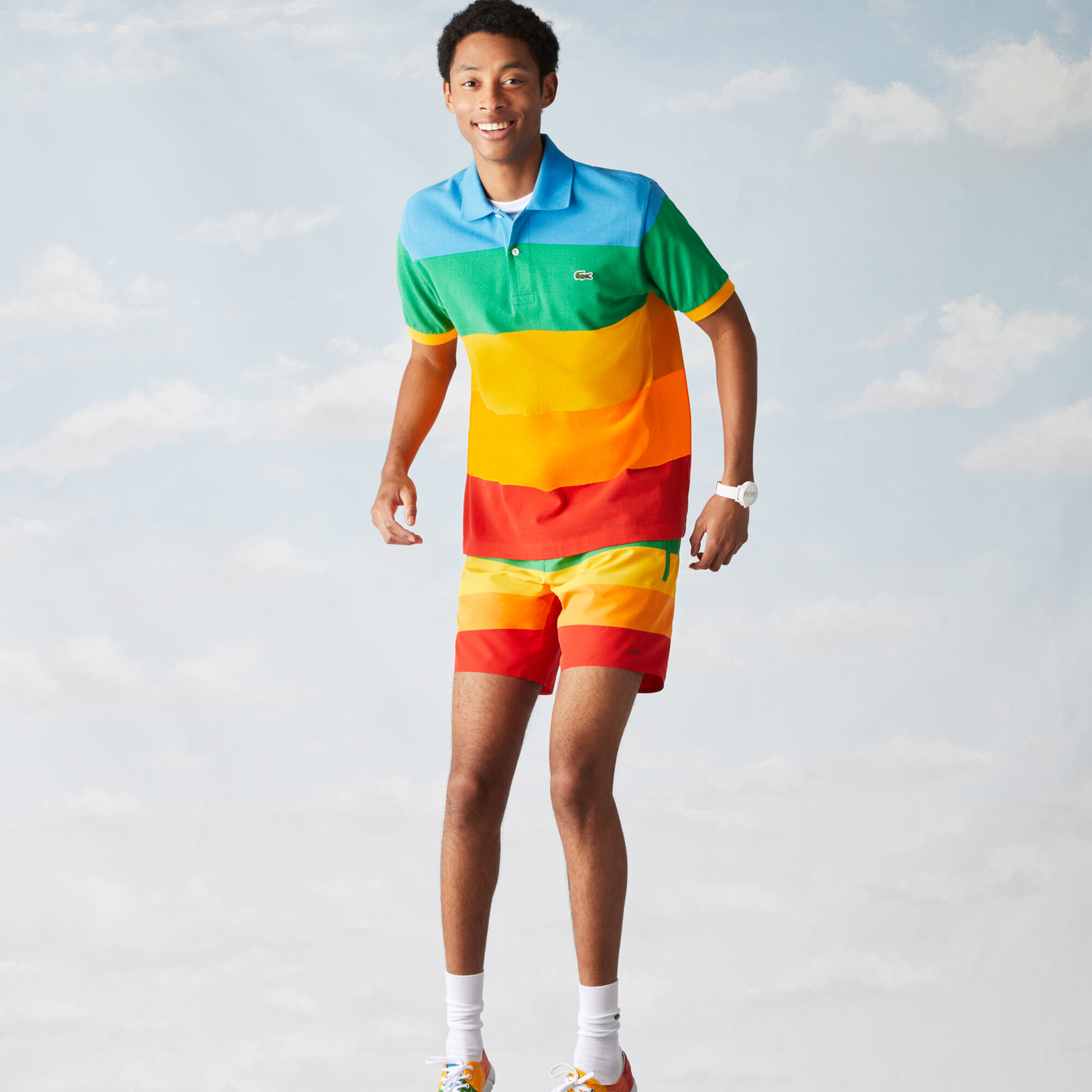 Men’s Polaroid Collaboration Color Striped Classic Fit Polo