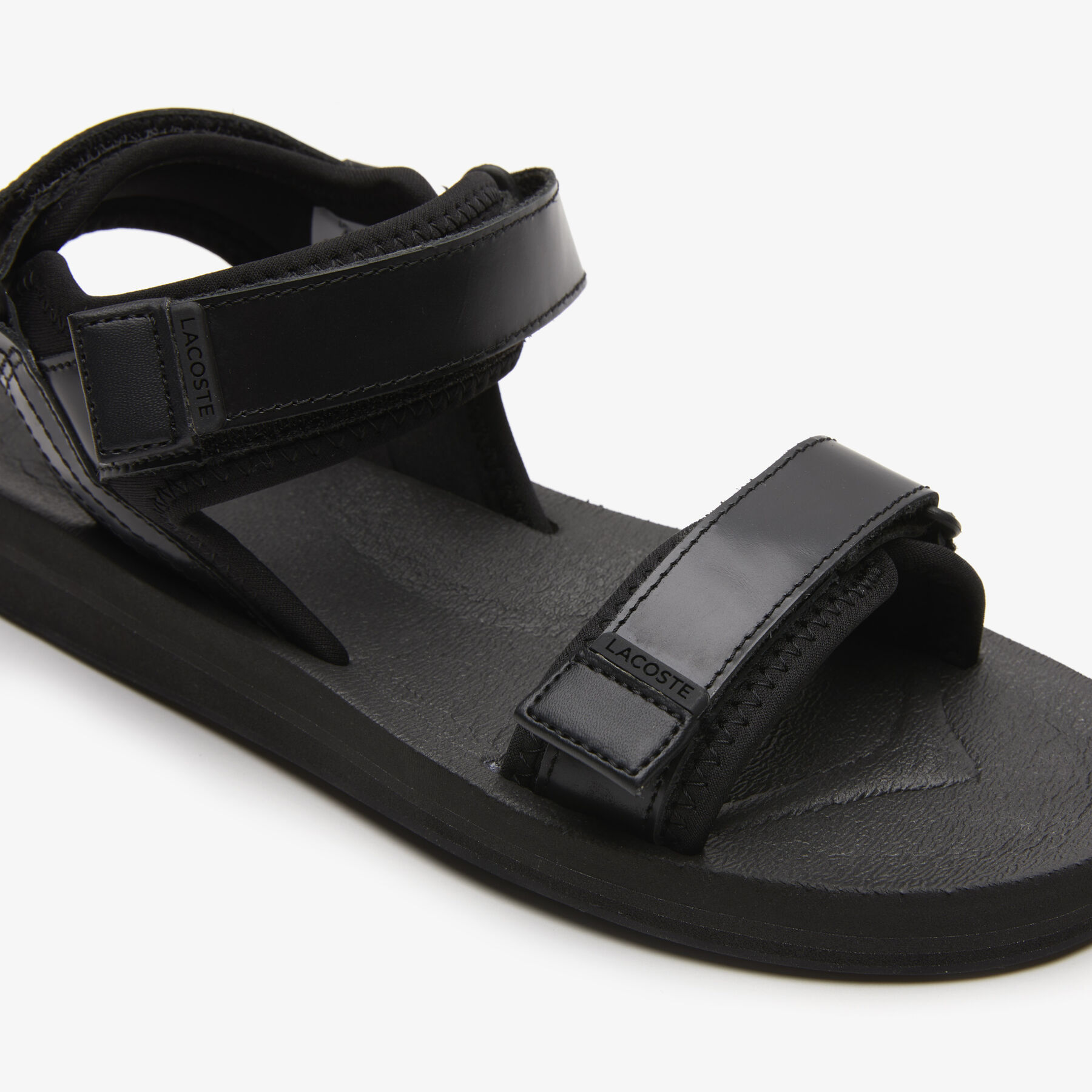 lacoste women s suruga leather and textile sandals