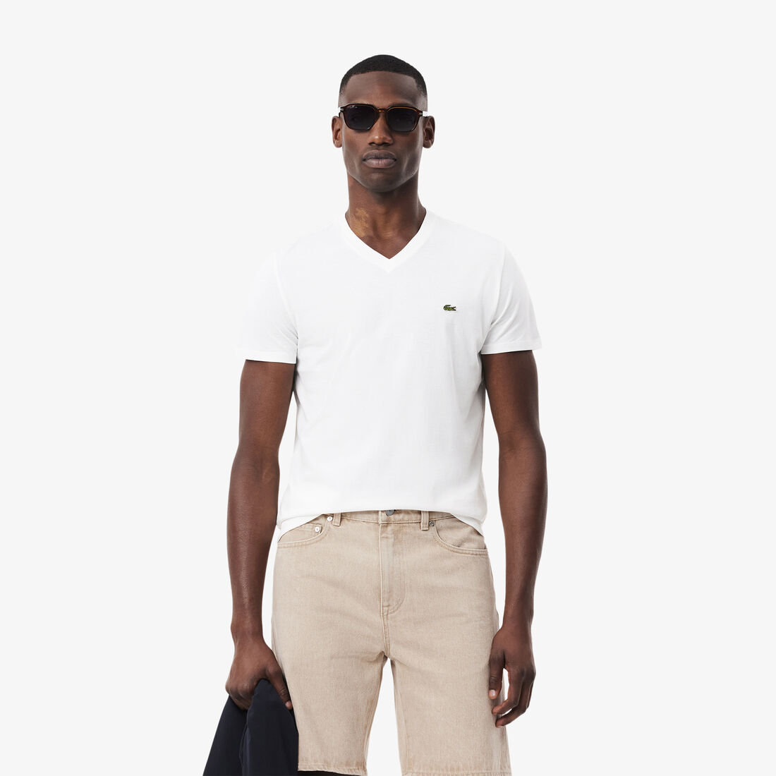 Men's V-neck Pima Cotton Jersey T-shirt