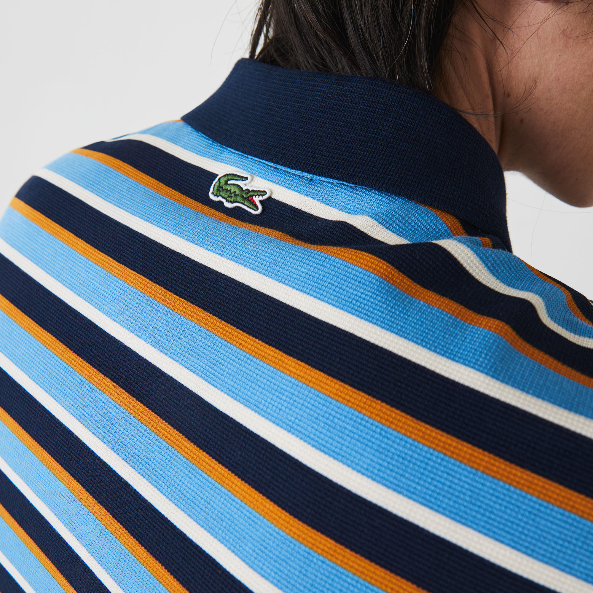 Men’s Lacoste Regular Fit Ultra-Lightweight Striped Knit Polo Shirt Men’s Lacoste Regular Fit Ultra-Lightweight Striped Knit Polo Shirt