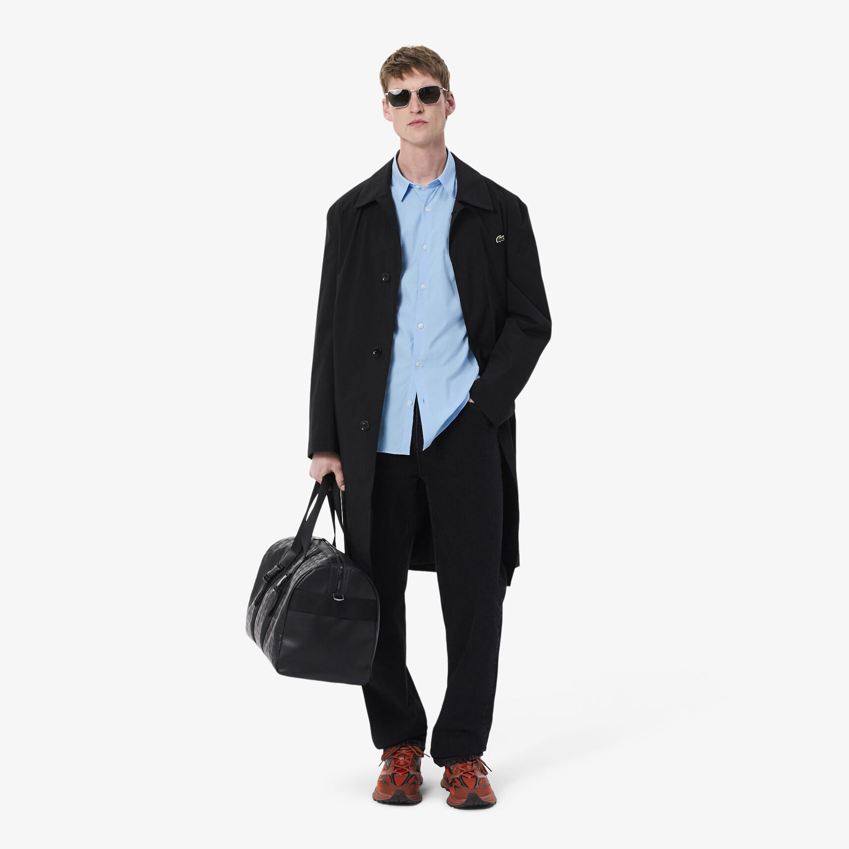 قميص بوبلين قطني مطاطي بقصة ضيقة