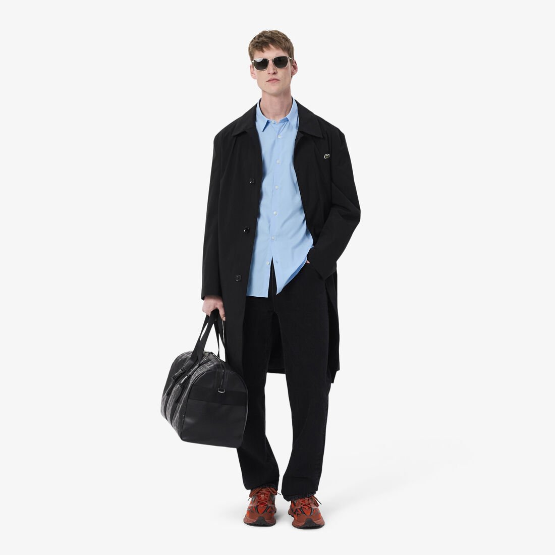 قميص بوبلين قطني مطاطي بقصة ضيقة قميص بوبلين قطني مطاطي بقصة ضيقة