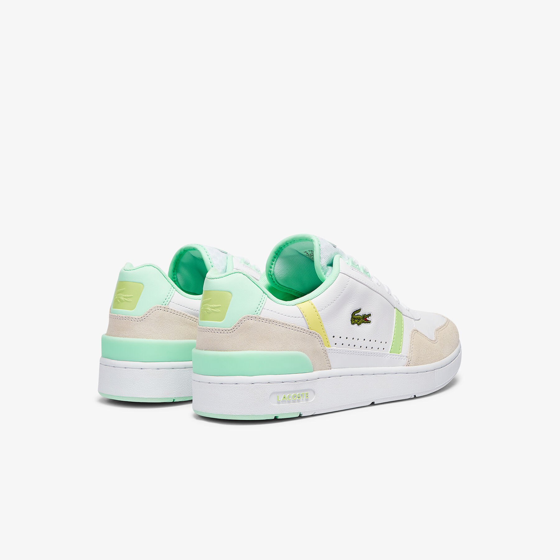 Men's T-Clip Leather Citrus Accent Trainers lacoste men s t clip leather citrus accent trainers