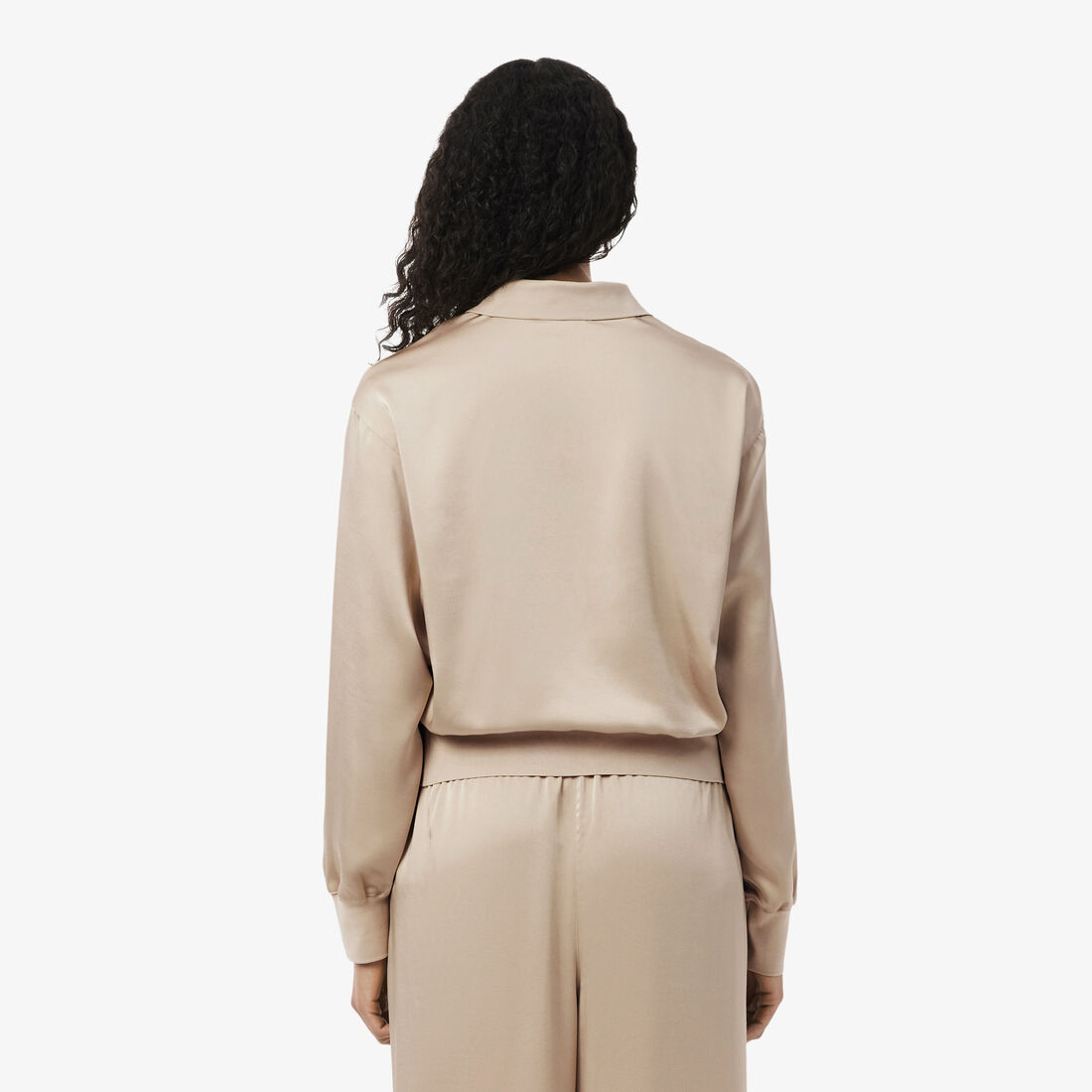 Relaxed Fit Satin Polo Shirt Relaxed Fit Satin Polo Shirt