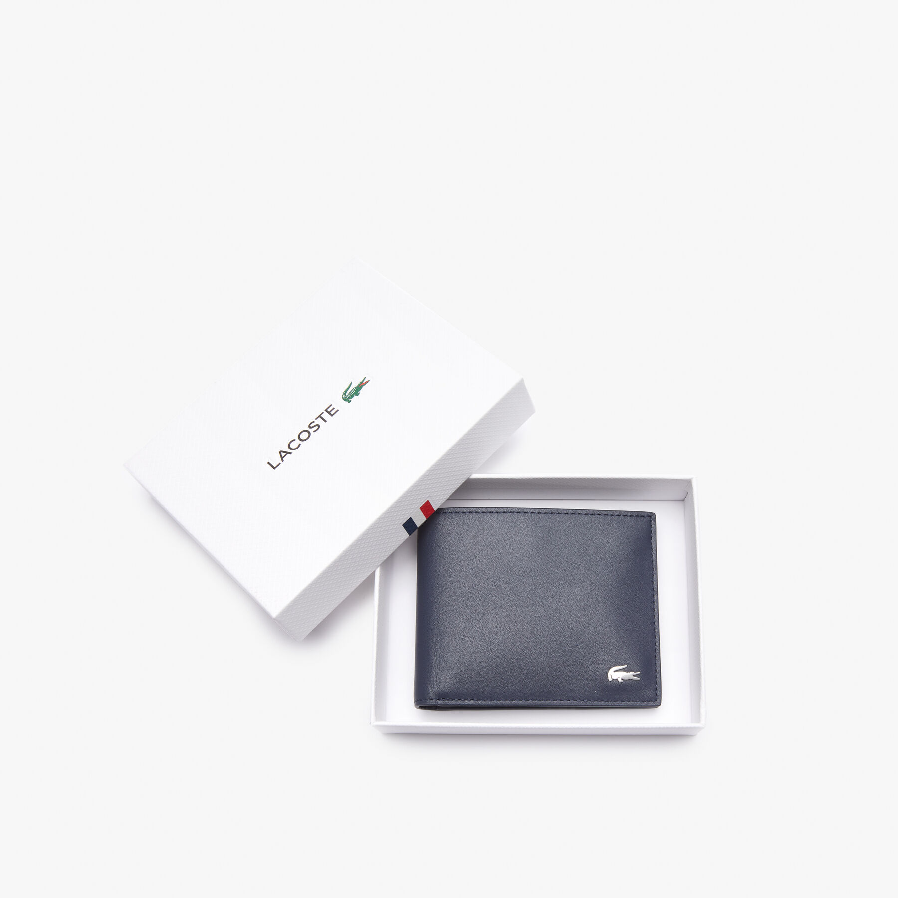 lacoste embossed leather fitzgerald billfold