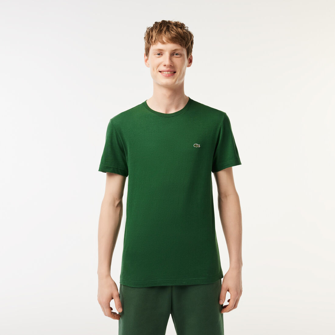 تي شيرت جيرسيه قطن ثقيل برقع متعددة لشعار الماركة