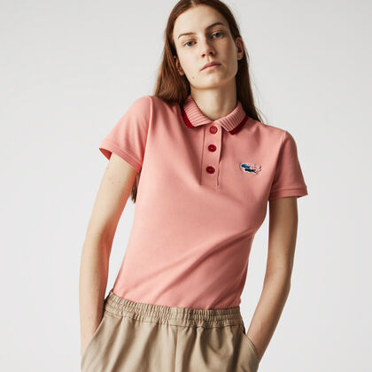 Women’s Lacoste Slim Fit Crocodiles Organic Cotton Piqué Polo