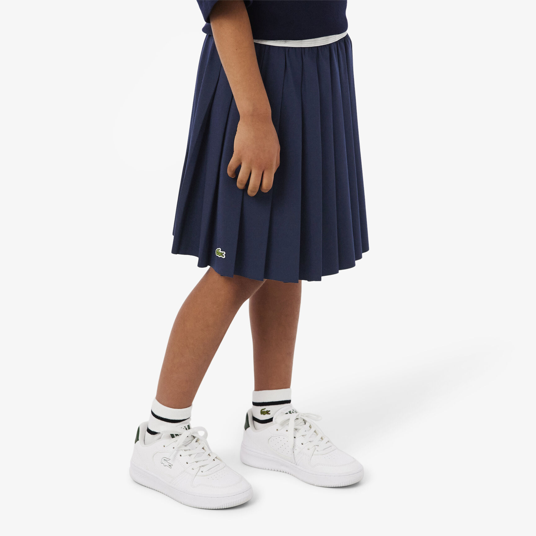 Oxford Cotton Pleated Skirt