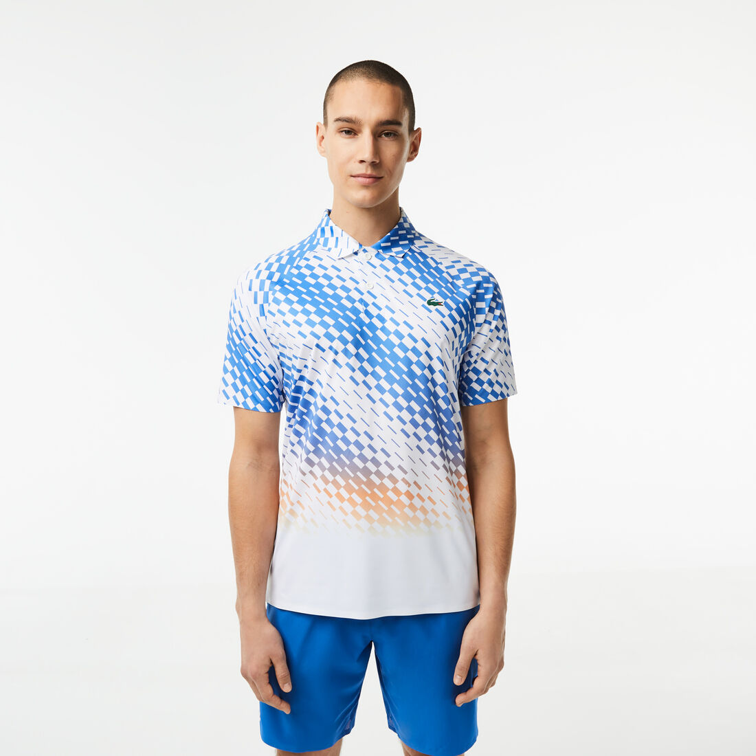 Men's Lacoste Tennis x Novak Djokovic Checkerboard Print Polo Shirt