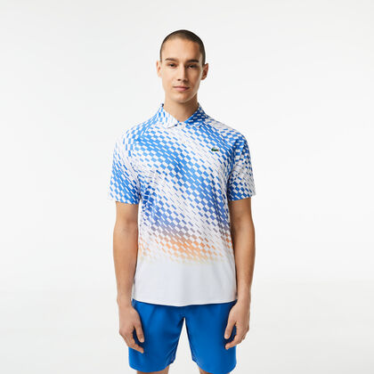 Men's Lacoste Tennis X Novak Djokovic Checkerboard Print Polo Shirt