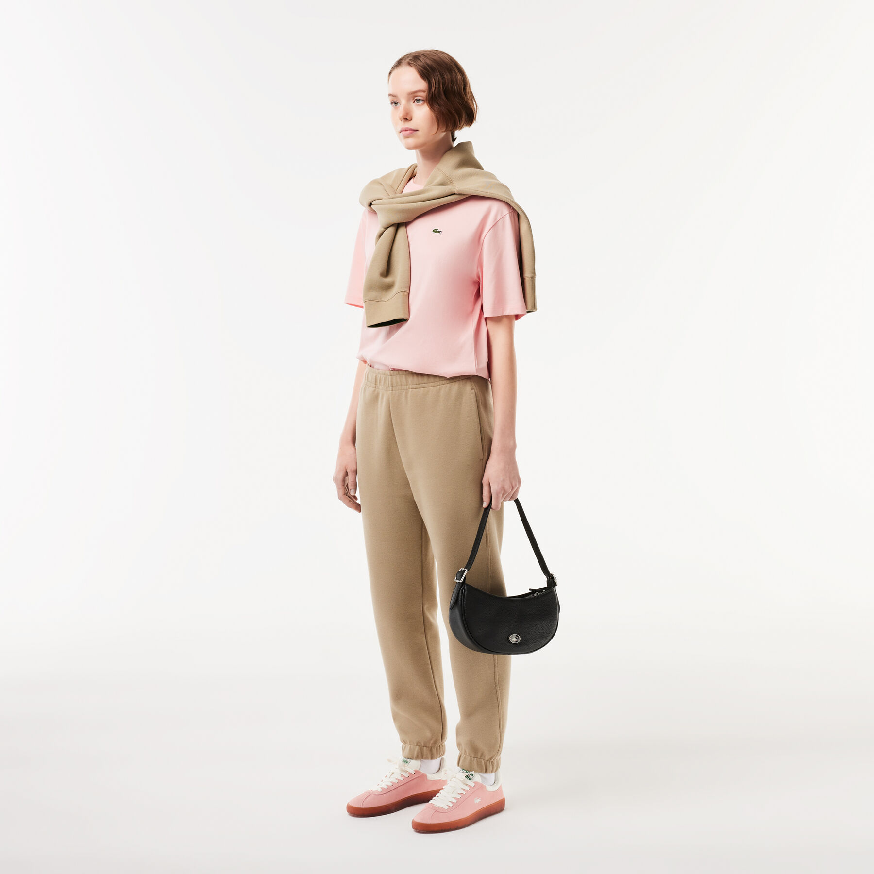 Women's Lacoste Top Grain Leather Halfmoon Bag 