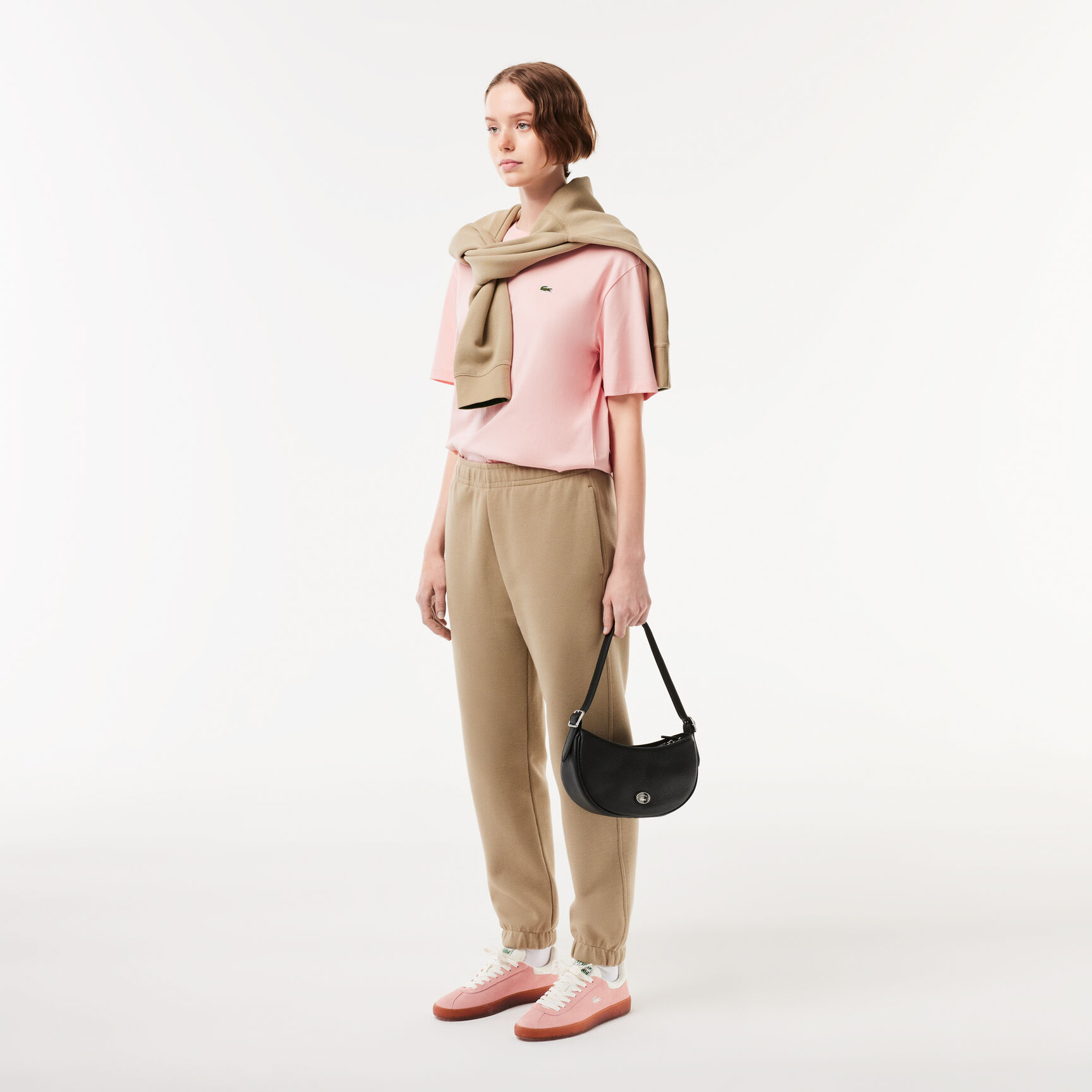 Women's Lacoste Top Grain Leather Halfmoon Bag  Women's Lacoste Top Grain Leather Halfmoon Bag