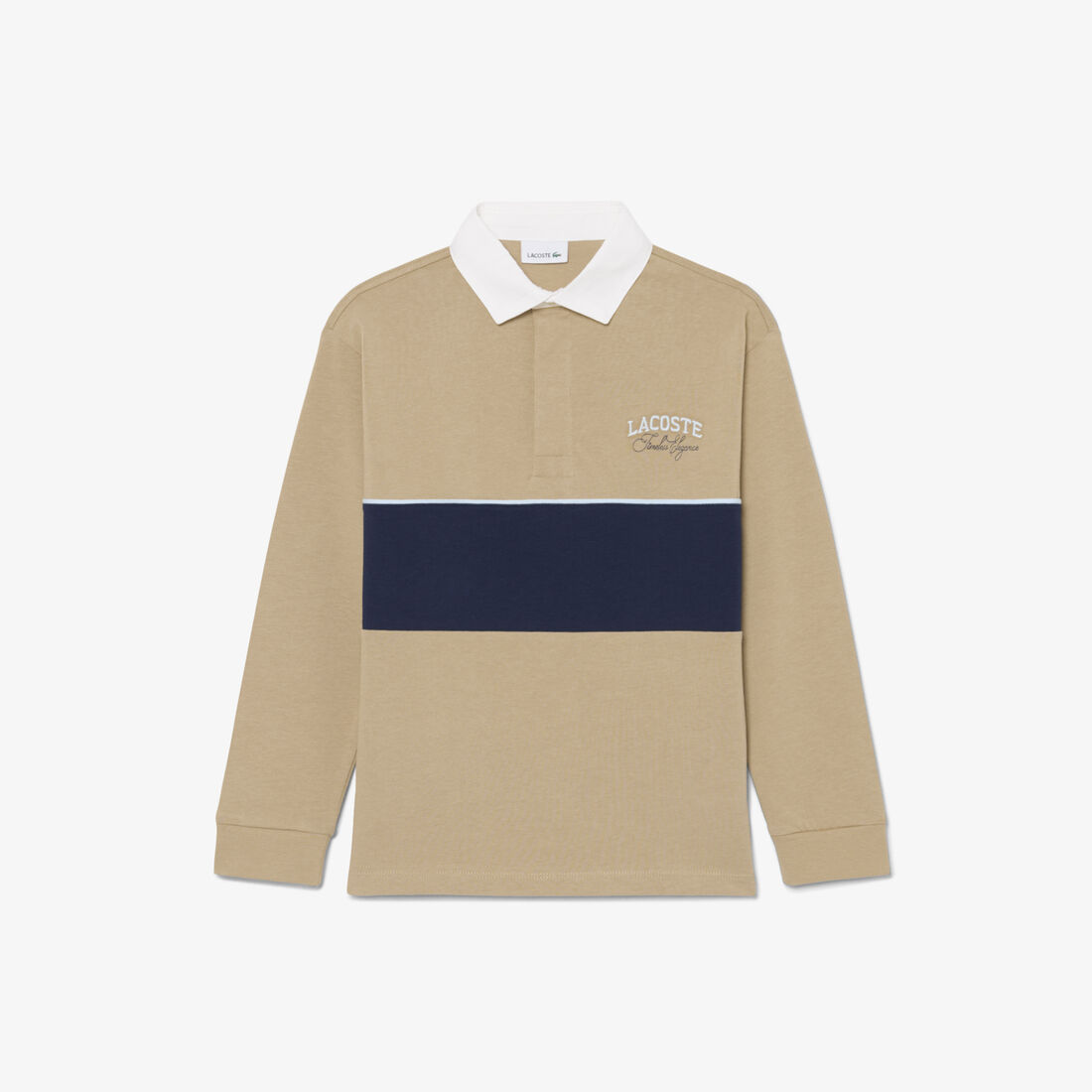 Long Sleeved Striped Rugby Polo Shirt lacoste long sleeved striped rugby polo shirt