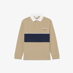 lacoste long sleeved striped rugby polo shirt
