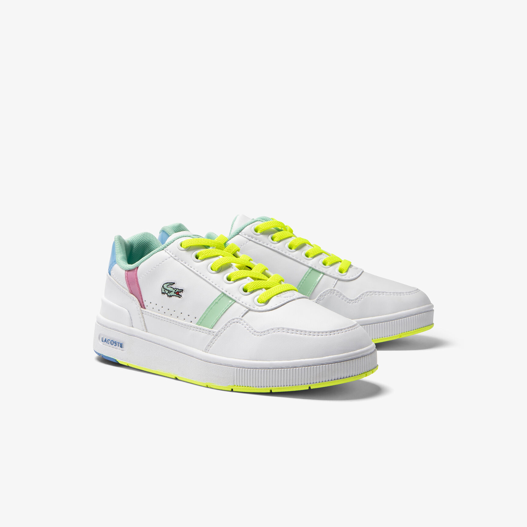 Children's Lacoste T-Clip Synthetic Colour Pop Trainers