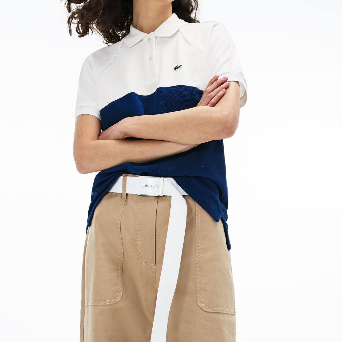 Women's Lacoste Classic Fit Colourblock Cotton Petit Piqué Polo Shirt Women's Lacoste Classic Fit Colourblock Cotton Petit Piqué Polo Shirt