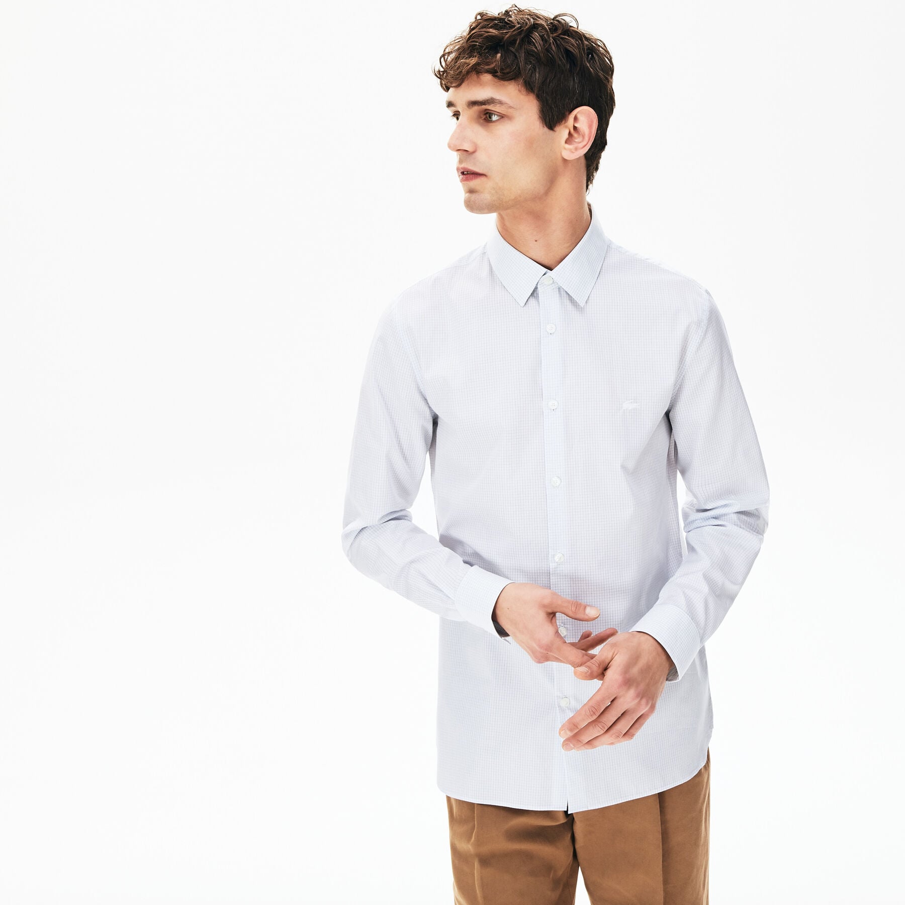 Men's Checked Premium Cotton Shirt lacoste men s checked premium cotton shirt