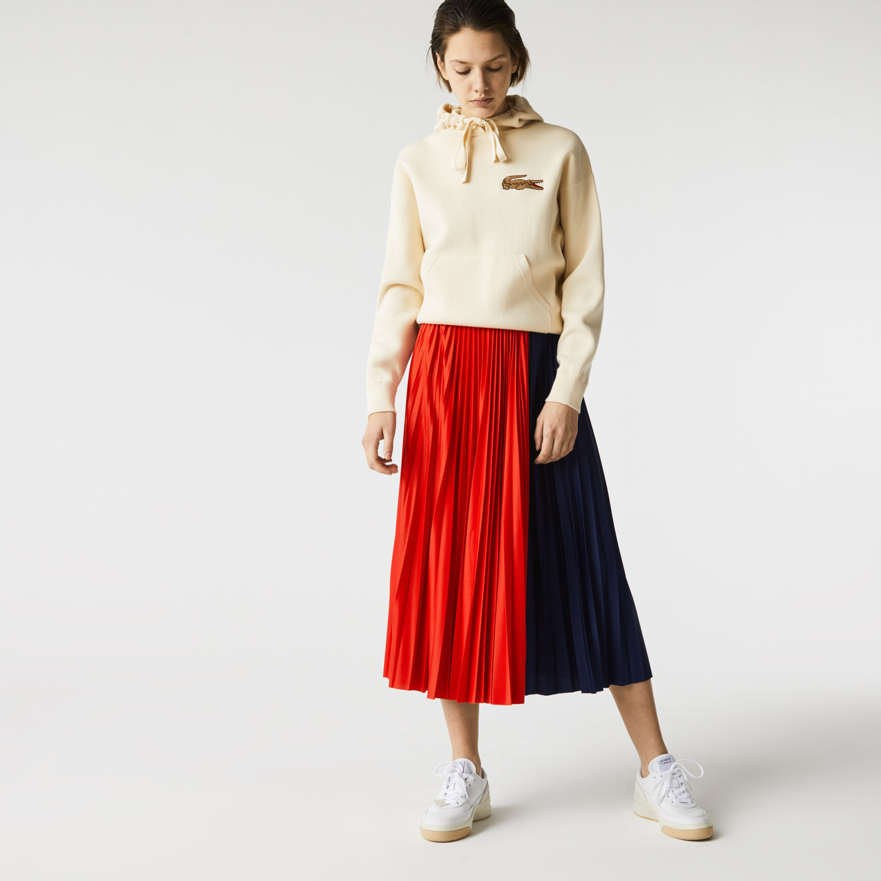 Women&rsquo;s Mid-Length Colourblock Pleated Skirt