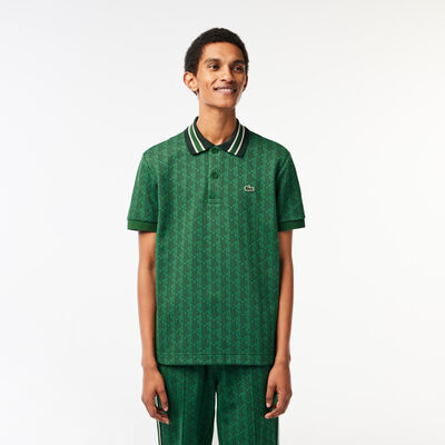 Classic Fit Contrast Collar Monogram Motif Polo Shirt