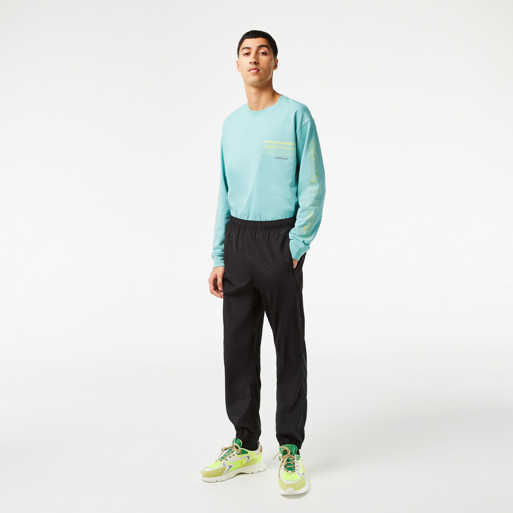 Green lacoste guppy pants cheap