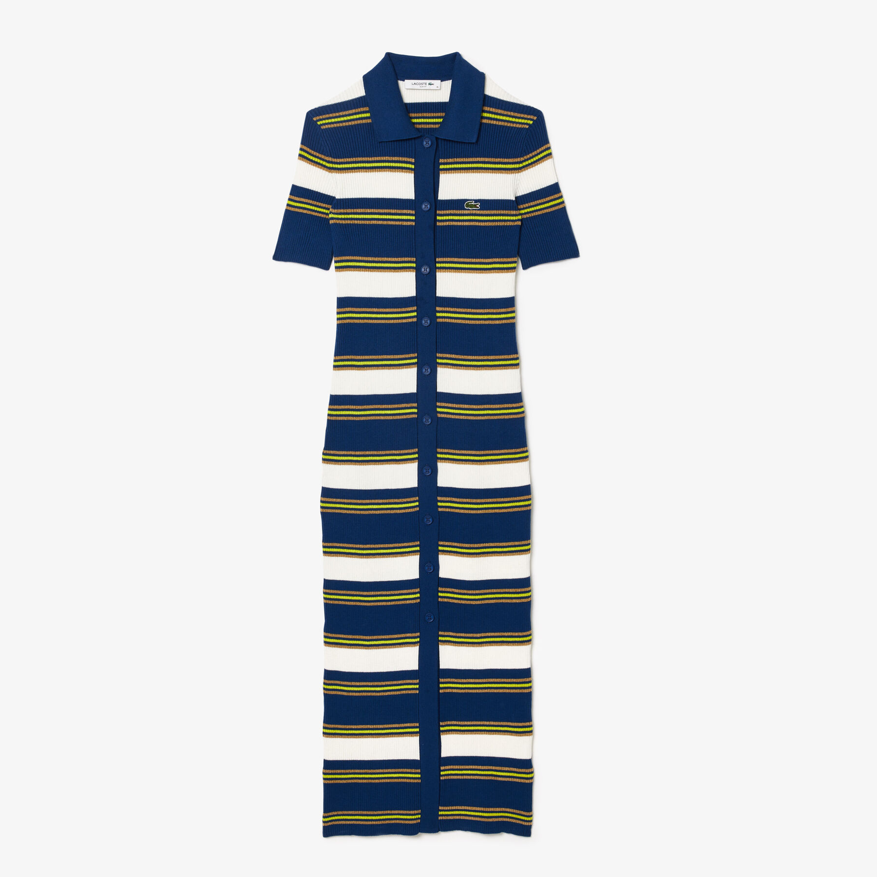 Rib Knit Striped Shirt Dress lacoste rib knit striped shirt dress