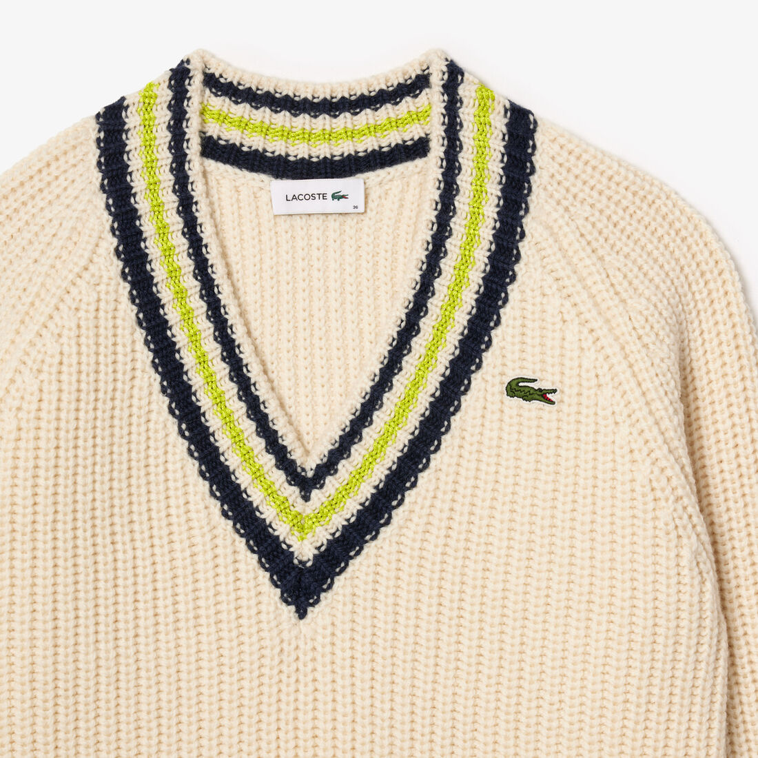 سترة تنس صوفية كبيرة الحجم بدقبة على شكل V سترة تنس صوفية كبيرة الحجم بدقبة على شكل V