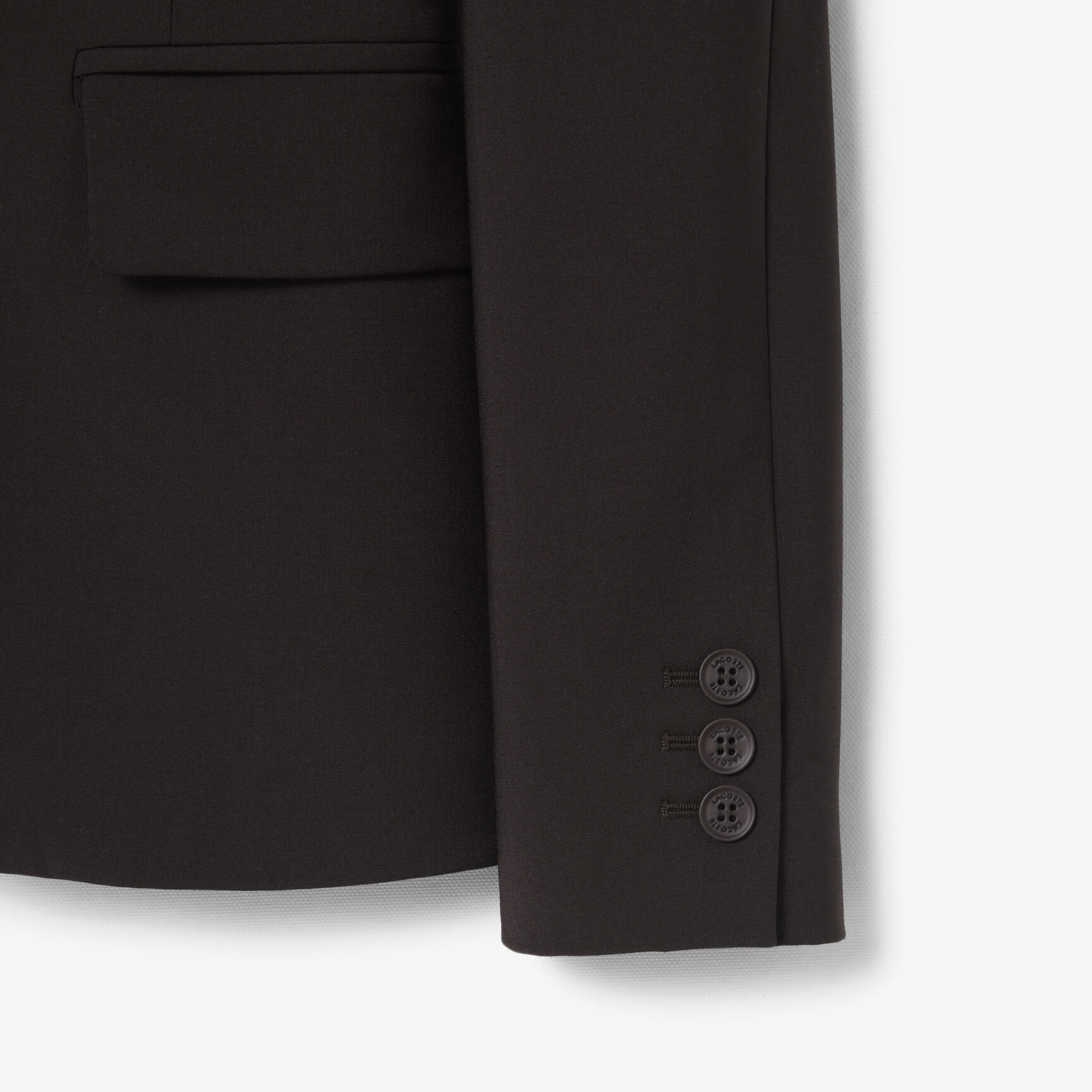 بليزر صوفي ضيق بشعار الماركة مطرز