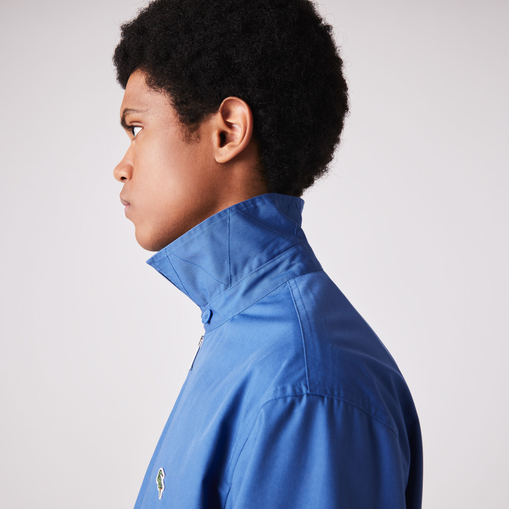 Men's Short Zippered Organic Cotton Gabardine Jacket