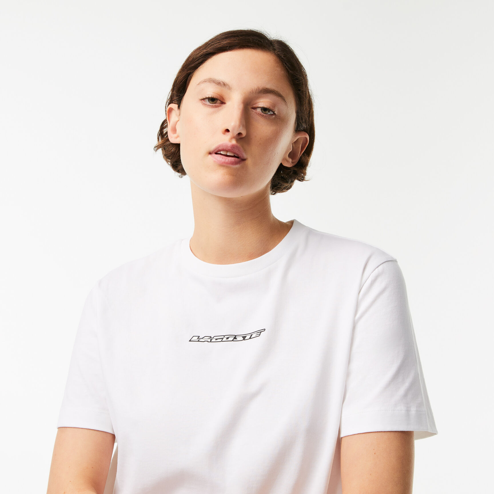 تيشيرت لاكوست جيرسيه بطبعة بلون مغاير للنساء تيشيرت لاكوست جيرسيه بطبعة بلون مغاير للنساء