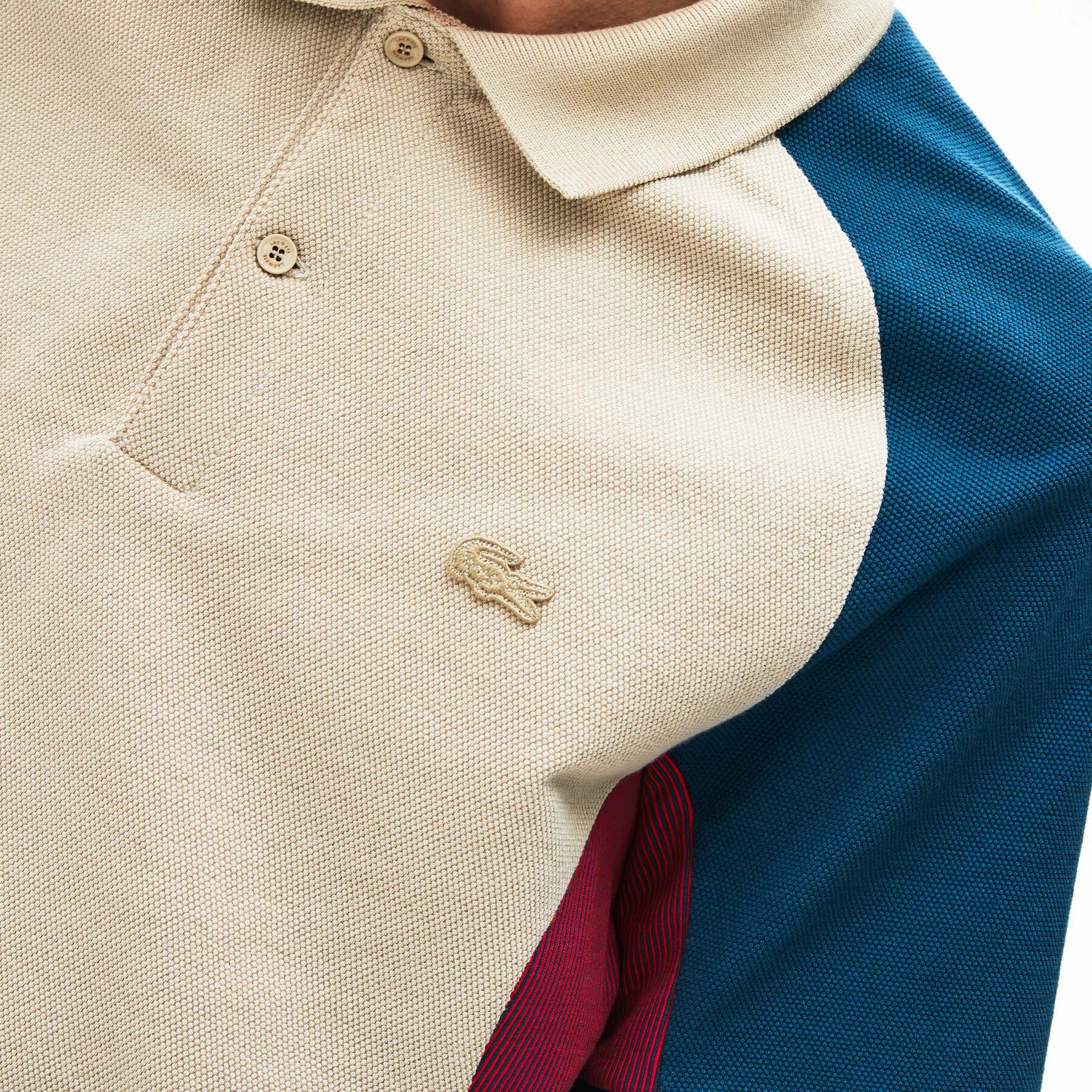 لاكوست قميص بولو من البيكيه بألوان متعددة من مجموعة lacoste colourblock للرجال