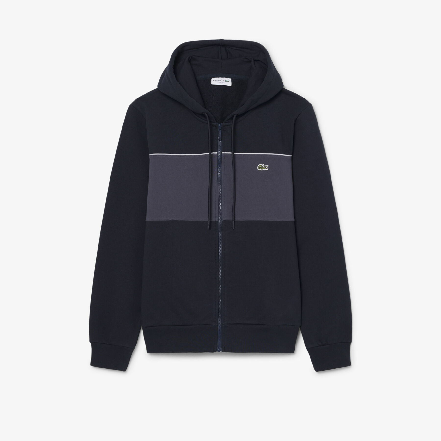 Colour-Block Zipped Hoodie